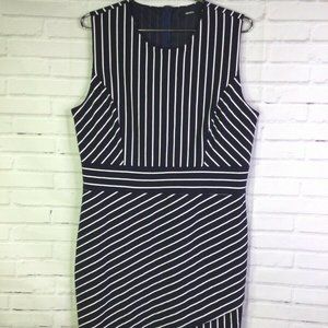 Miusol Plus Size 2XL Navy Striped Bodycon Dress